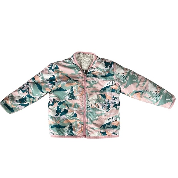 The North Face Kids Jacket - Pink and Green Outdoor Print Soft Lined 2T - Picture 1 of 10